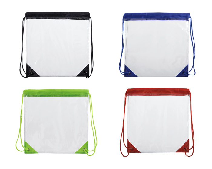 MORRAL TRANSPARENTE JARETAS Y CORDON DE COLOR C550